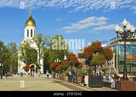 Kapelle zu Ehren der russischen Prinzen Peter und Fevronia auf dem Siegesplatz. Kaliningrad (bis 1946 Königsberg), Russland, Europa Stockfoto