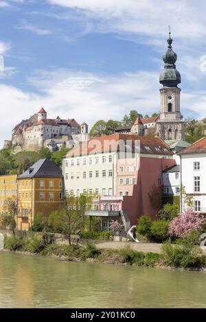 Die kleine Stadt Burghausen, Bayern Stockfoto