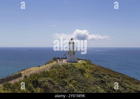 Foto des Leuchtturms am Cape Reinga auf der Nordinsel in Neuseeland Stockfoto