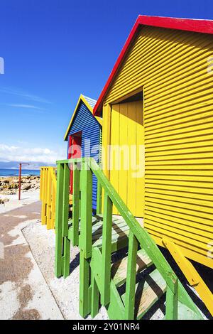 Umkleidekabinen am Strand von St. James Südafrika Stockfoto