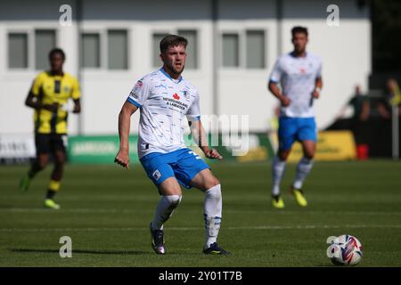 Barrow's Ben Jackson während des Spiels der Sky Bet League 2 zwischen Harrogate Town und Barrow in der Wetherby Road, Harrogate am Samstag, den 31. August 2024. (Foto: Michael Driver | MI News) Credit: MI News & Sport /Alamy Live News Stockfoto