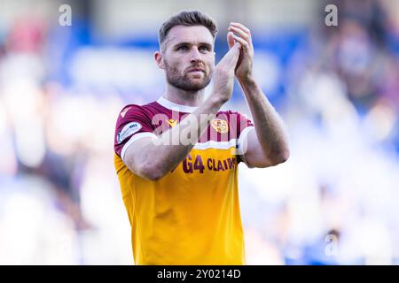 Perth, Schottland. 31. August 2024. Stephen O’Donnell (2 - Motherwell) bei Full Time St Johnstone vs Motherwell - Scottish Premiership Credit: Raymond Davies / Alamy Live News Stockfoto