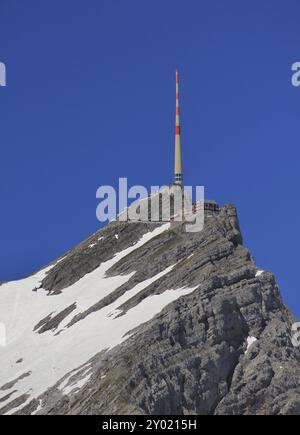 Gipfel des Berges Santis. Reiseziel im Kanton Appenzell, Schweiz, Europa Stockfoto