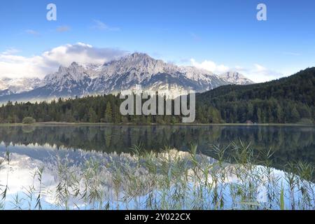 Karwendelgebirge und Lautersee, Deutschland, Europa Stockfoto