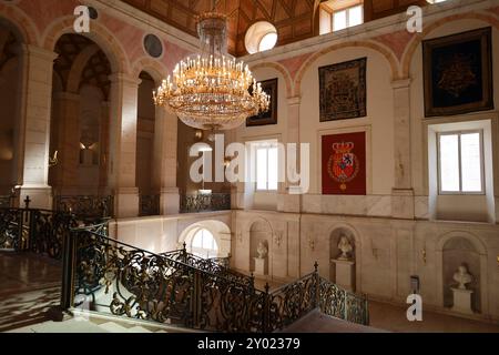 Aranjuez, Madrid, Spanien – 16. August 2024: Innenraum des Königspalastes von Aranjuez Stockfoto