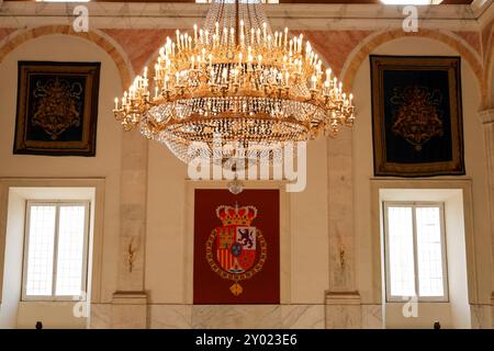 Aranjuez, Madrid, Spanien – 16. August 2024: Innenraum des Königspalastes von Aranjuez Stockfoto