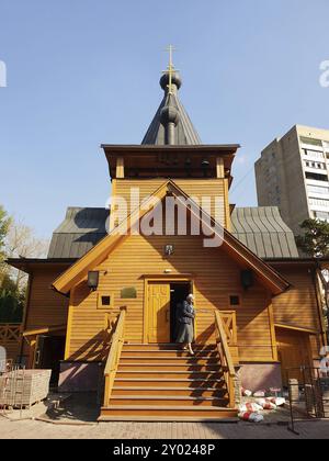 Moskau, Russland, 15. September. 2018. St. Nikolaus-Kirche in der Strohhütte in einem Timirjasjewski-Bezirk in Moskau Russland, Europa Stockfoto