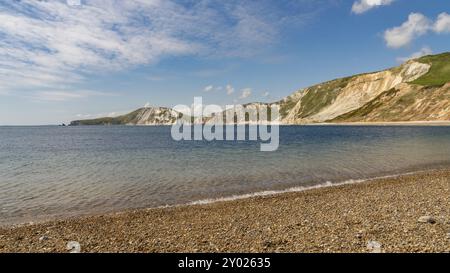 In Worbarrow Bay, in der Nähe von Tyneham, Jurassic Coast, Dorset, Großbritannien, Blick nach Westen Stockfoto