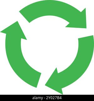 Grünes Symbol recyceln. Drehpfeile. Symbol wiederverwenden Stock Vektor
