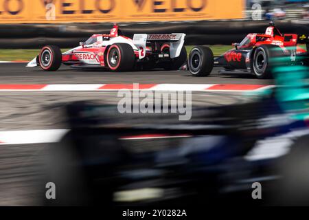 Portland, OR, USA. August 2024. JOSEF NEWGARDEN (2) (USA) aus Nashville, Tennessee, fährt während des Grand Prix von Portland Bitnile.com auf dem Portland International Raceway in Portland, OR. (Kreditbild: © Walter G. Arce Sr./ASP via ZUMA Press Wire) NUR REDAKTIONELLE VERWENDUNG! Nicht für kommerzielle ZWECKE! Stockfoto