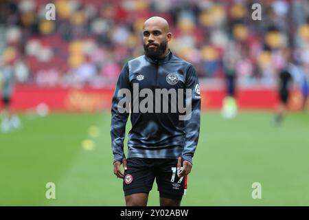 London, Großbritannien. 31. August 2024. London, 31. August 2024: Bryan Mbeumo aus Brentford während des Premier League-Spiels zwischen Brentford und Southampton im GTECH Community Stadium am 31. August 2024 in London. (Pedro Soares/SPP) Credit: SPP Sport Press Photo. /Alamy Live News Stockfoto