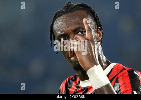 Rom, Italien. 31. August 2024. Tammy Abraham vom AC Milan am Ende des Fußballspiels der Serie A zwischen SS Lazio und AC Milan im Olimpico-Stadion in Rom (Italien), 31. August 2024. Quelle: Insidefoto di andrea staccioli/Alamy Live News Stockfoto