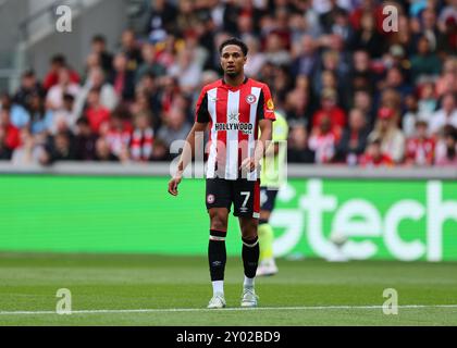 31. August 2024; Gtech Community Stadium, Brentford, London, England; Premier League Football, Brentford gegen Southampton; Kevin Schade aus Brentford Stockfoto