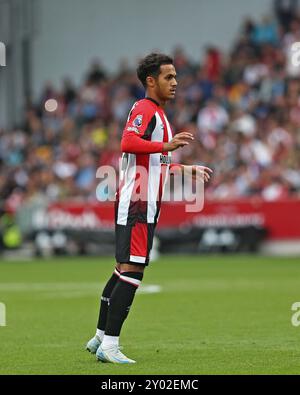 London, Großbritannien. 31. August 2024. London, 31. August 2024: Fabio Carvalho aus Brentford während des Premier League-Spiels zwischen Brentford und Southampton im GTECH Community Stadium am 31. August 2024 in London. (Pedro Soares/SPP) Credit: SPP Sport Press Photo. /Alamy Live News Stockfoto