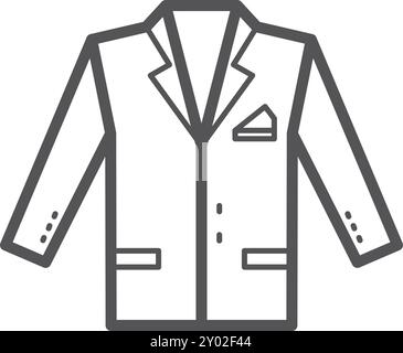 Blazer Line Symbol. Formelle Geschäftskleidung Kleiderschrank Stock Vektor