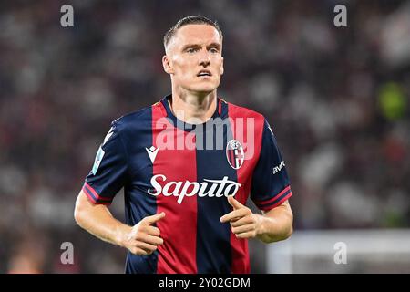 Michel Aebischer (Bologna FC) während des Spiels Bologna FC gegen Empoli FC, italienische Fußball Serie A in Bologna, Italien, August 31 2024 Stockfoto