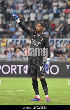 Stadio Olimpico, Rom, Italien. 31. August 2024. Italienischer Fußball der Serie A; Lazio gegen AC Milan; Mike Maignan vom AC Milan Credit: Action Plus Sports/Alamy Live News Stockfoto