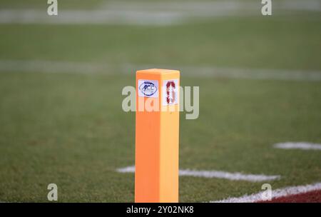 August 30 2024 Palo Alto, CA USA Stanford Cardinal begann dort 2024 ACC Saison zu Hause mit TCU während des NCAA/ACC Football Spiels zwischen TCU Horned Frogs und dem Stanford Cardinal. TCU besiegte Stanford 34-27 im Stanford Stadium Palo Alto, CA Thurman James/CSM Stockfoto