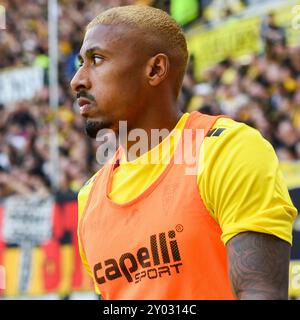 Aachen, Deutschland. 31. August 2024. Florian Heister (Alemannia Aachen, 19), Porträt, Porträt, 31.08.2024, Aachen (Deutschland), Fussball, 3. Liga, Alemannia Aachen - Erzgebirge Aue, Fussball, 3. LIGA, ALEMANNIA AACHEN - ERZGEBIRGE AUE, DFB/DFL-VORSCHRIFTEN VERBIETEN DIE VERWENDUNG VON FOTOGRAFIEN ALS BILDSEQUENZEN UND/ODER QUASI-VIDEO. Quelle: dpa/Alamy Live News Stockfoto