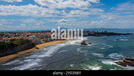 Panoramablick auf Biarritz, Frankreich vom Leuchtturm von Biarritz aus Stockfoto