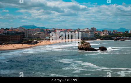 Panoramablick auf Biarritz, Frankreich vom Leuchtturm von Biarritz aus Stockfoto