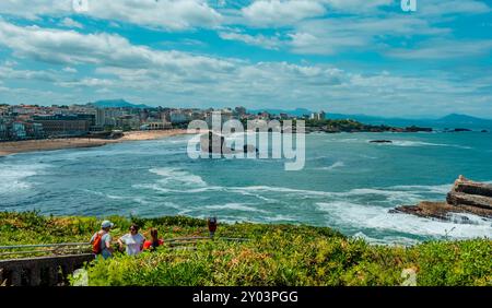 Panoramablick auf Biarritz, Frankreich vom Leuchtturm von Biarritz aus Stockfoto