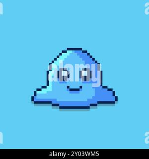 Vektor-Illustration von Schleim mit Pixel Art Design, perfekt für Spielelemente thematische Designs Stock Vektor