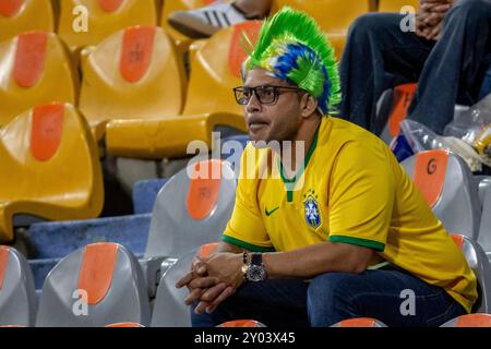 Medelin, Kolumbien. 31. August 2024. Brasilianische Fans beim Spiel der Gruppe B FIFA U-20-Frauen-Weltmeisterschaft Kolumbien 2024 zwischen Brasilien und Fidschi am 31. August 2024 im Atanasio Girardot Stadion in Medelin. Foto: Jose Pino/DiaEsportivo/Alamy Live News Credit: DiaEsportivo/Alamy Live News Stockfoto