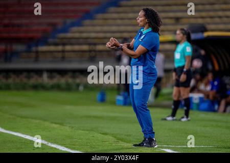 Medelin, Kolumbien. 31. August 2024. Rosana Augusto Cheftrainer Brasiliens beim Spiel der Gruppe B FIFA U-20-Frauen-Weltmeisterschaft Kolumbien 2024 zwischen Brasilien und Fidschi im Atanasio Girardot Stadion in Medelin am 31. August 2024. Foto: Jose Pino/DiaEsportivo/Alamy Live News Credit: DiaEsportivo/Alamy Live News Stockfoto