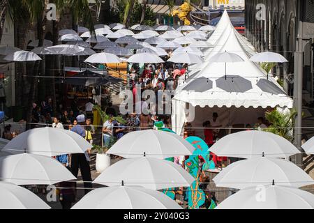 Food Festival, caudan + Port louis Stockfoto