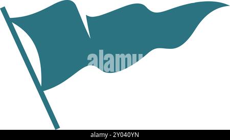 Symbol für Waving-Flag. Blaues Textilsymbol. Kartenzeichen Stock Vektor