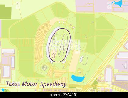 Texas Motor Speedway Rennstrecke Karte Poster Kunst Stock Vektor