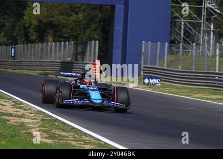 Esteban Ocon (FRA) - Alpine F1-Team - Alpine A524 - Renault während der Qualifikation, am 31. August, der Formel 1 Pirelli Gran Premio d'Italia 2024, die auf der Rennstrecke Autodromo Nazionale di Monza in Monza (MB) Italien stattfinden soll, 29. August bis 1. September 2024 Stockfoto