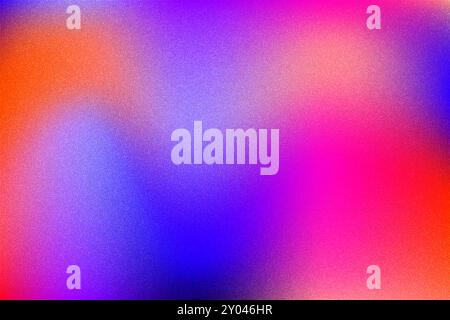 Verlaufender Hintergrund mit rosa und blauen Farbabstufungen. Abstrakte, körnige Netzstruktur. Unscharfer heller Hintergrund mit Vektorrauschen. Lebendige Holografie Stock Vektor