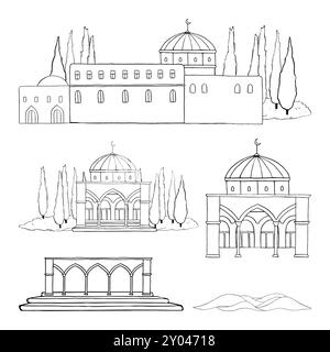 Islamische Moschee Kuppel des Felsens in Jerusalem Stock Vektor