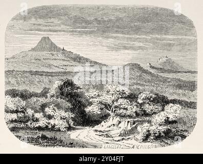 Hohenstaufen, Deutschland. Zeichnung von Dieudonne Lancelot (1823 - 1895) Reise von Paris nach Bukarest 1860, von Victor Duruy (1811 - 1894) Le Tour du Monde 1862 Stockfoto