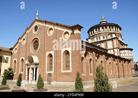 Das Dominikanerkloster und die Kirche Santa Maria delle Grazie wurden im Auftrag des Herzogs von Mailand Francesco I. Sforza errichtet. Im Refektorium des c Stockfoto