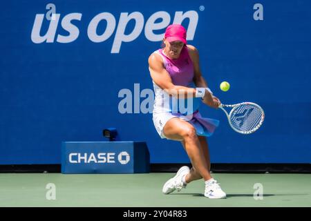 IgA Swiatek (POL) tritt in Runde 1 der US Open Tennis 2024 an. Stockfoto
