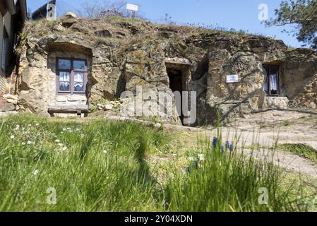 Höhlenwohnung, Langenstein, Sachsen-Anhalt, Deutschland, Europa Stockfoto