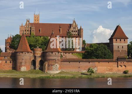 Marienburg in Polen, mittelalterliche Festung am Fluss Nogat Stockfoto