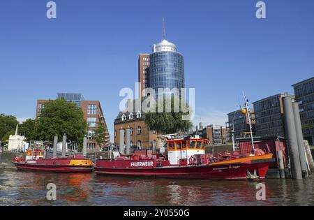 Feuerwehrboot der Hamburger Feuerwehr Stockfoto