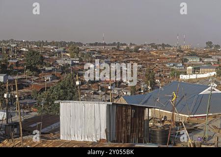 Größte Slum Kibera in Afrika Nairobi Kenia Stockfoto