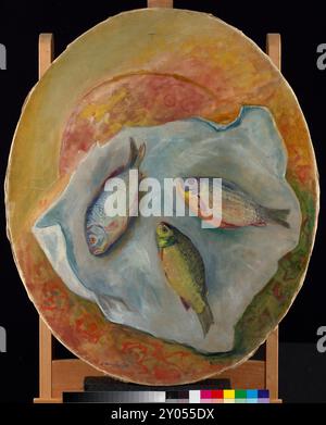 Stillleben mit Fisch. c. 1920. David Shterenberg, 1881-1948. Stockfoto