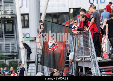 Utrecht, Niederlande. September 2024. UTRECHT, 01.09.2024, Galgenwaard Stadium, Saison 2024/2025, niederländischer Eredivisie Football. FC Utrecht Fans vor dem Spiel Utrecht - Twente Credit: Pro Shots/Alamy Live News Stockfoto