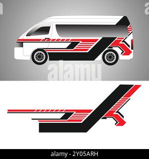 Auto Van Aufkleber Design Vektor. Aufkleber für kommerzielle Lieferwagen. Stock Vektor
