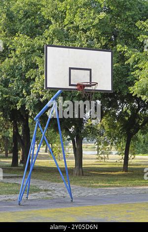 Eine outdoor Sport Warenkorb board Basketball net im Wald Stockfoto