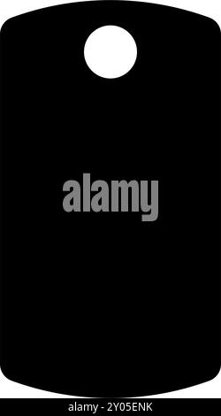 Hund Tag Militär Soldat Tiermarken für Kragen Icon schwarze Farbe Vektor Illustration Bild flach Stil einfach Stock Vektor