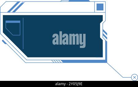 Cyber-Beschreibung für Infografik-Bildschirm. SciFi ui isoliert auf weißem Hintergrund Stock Vektor