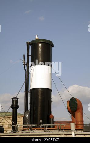 Schornstein eines historischen Schiffes Stockfoto