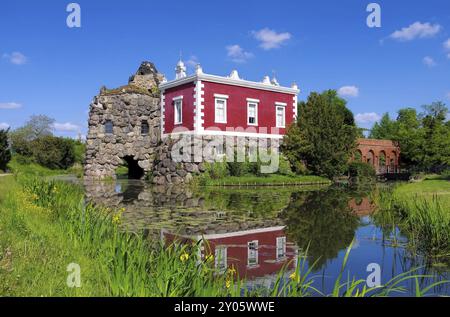 Woerlitzer Park Villa Hamilton, englisches Gelände von Woerlitz Villa Hamilton 01 Stockfoto